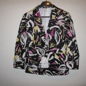 Braveman Boys Blazer Floral Print Black White Pink Size 8 Formal Party NWT